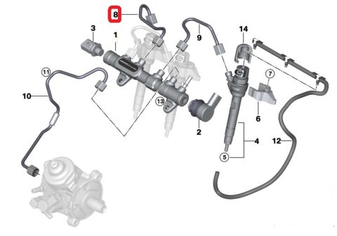 8579244 Tlaková trubka paliva, originál BMW, MINI