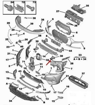 9811839877 přední výztuha levá, originál Opel Zafira Life, ProAce, Traveller, Spacetourer